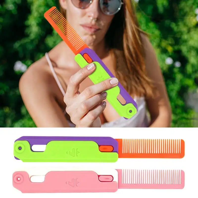 

3D Printing Gravity Comb Foldable Portable Heavy Duty Women Travel Hair Styling Hairdressing Comb Girlfriend Birthday Gift