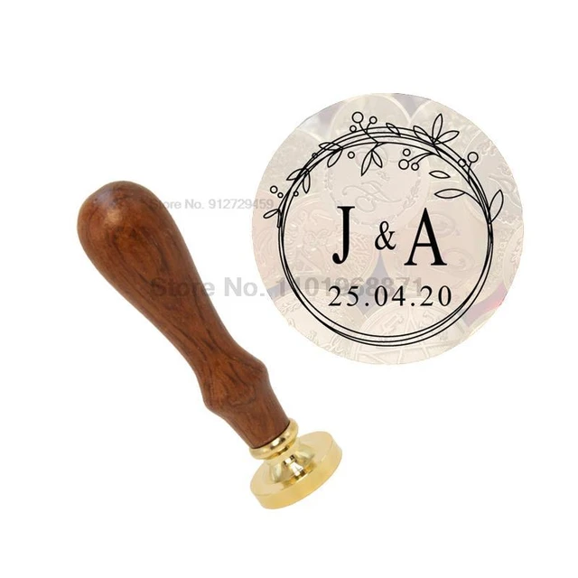 Custom Wax Stamp with Your wedding Logo,2 initials with handle,DIY Ancient  Seal Retro Stamp,Personalized Wax Seal custom design