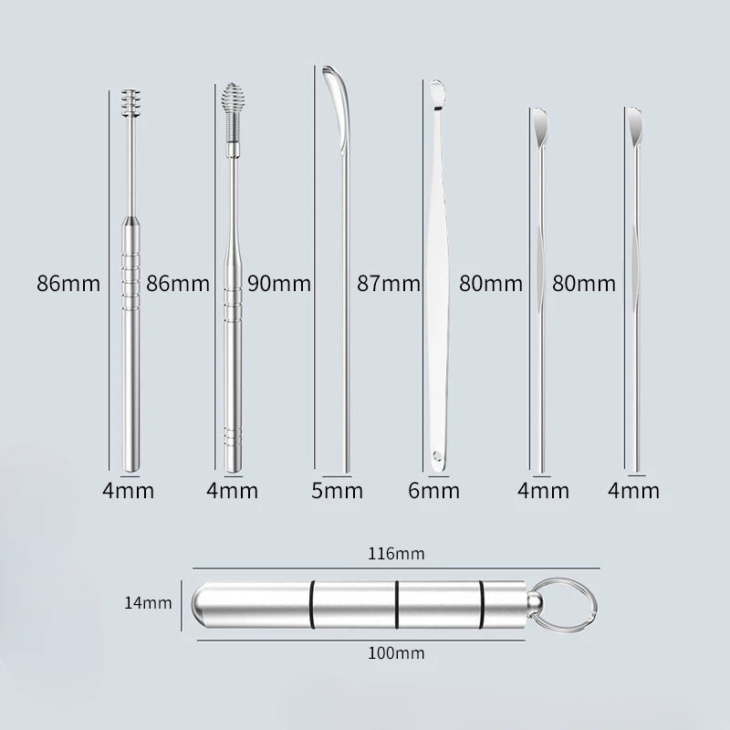 6 Piece set Ear Picking Spoon Ear Picking Tool Set for Adult and Children Ear Picking Spoon Household Use 4