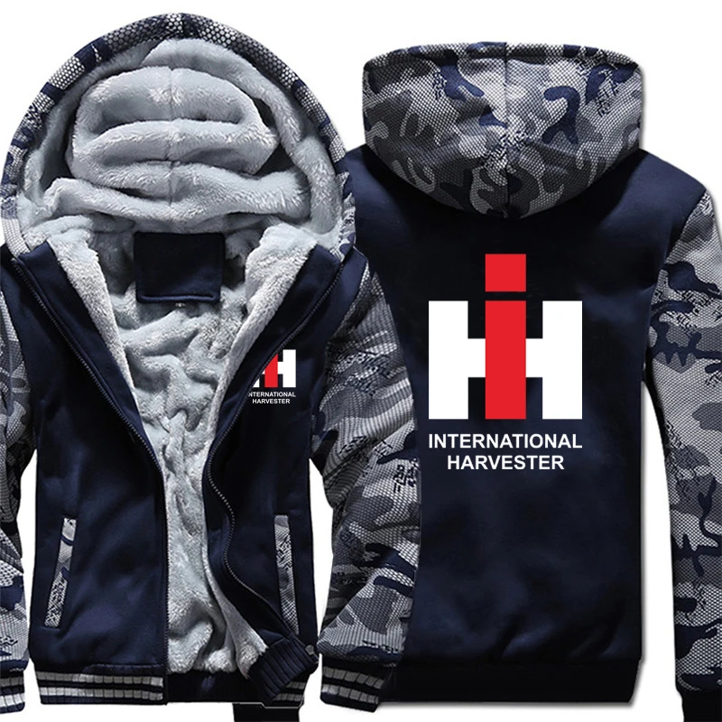 International Harvester Hoodies Men Coat Winter Warm Fleece International Harvester Sweatshirts Jacket 4