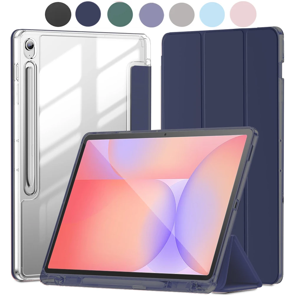 Crystal Clear Tablet Case with Pencil Slot and Auto Sleep/Wake Functionality