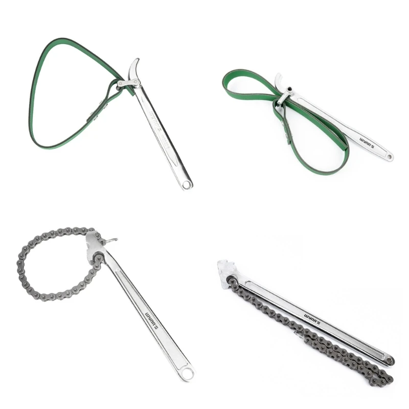 

Multi-Purpose Car Heavy Duty Ratcheting Chain Wrench Reversible Oil Filter Pipe Fitting Tools Fine Tooth Grip Adjustable
