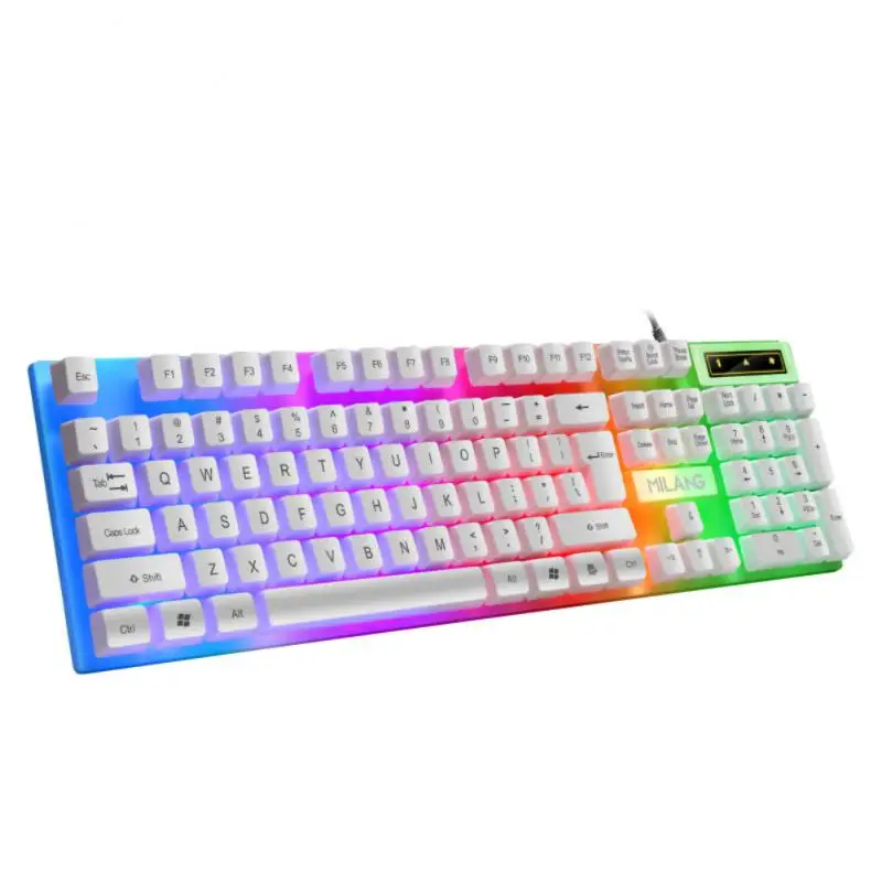 T6 USB Wired Keyboard Mouse Set Rainbow LED Backlight 104 Keys 1000 DPI Mechanical Keyboard Gaming Mouse Set For Laptop Computer pc keyboard Keyboards