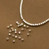 10pcs/Lot 925 Sterling Silver Cute Small Sqaure Sugar Loose Beads 3mm Handmade Beading Spacers DIY Silver Jewelry Accessories 1
