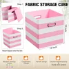 6 Pcs Fabric Storage Cubes with Metal Handle ed Style Collapsible Bins Organizer for Books Room Closet Toys School Nursery Gift