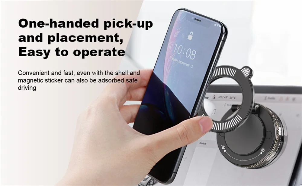 Car Phone Magnetic Stand Vacuum Suction Cup Rotate 360° Magnetic Adsorption Brac