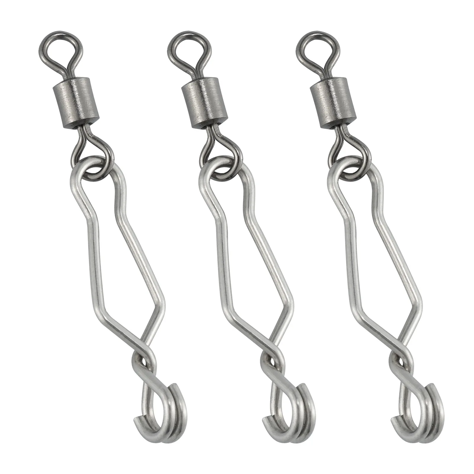 50100PcsQuickChangeFishingSpeedClipSwivelSnapStainlessSteel