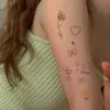 6pcs New Cartoon Pattern Colored Flower Heart Temporary Tattoo Stickers Waterproof Magic Tattoo Disposable Tattoo Stickers 4
