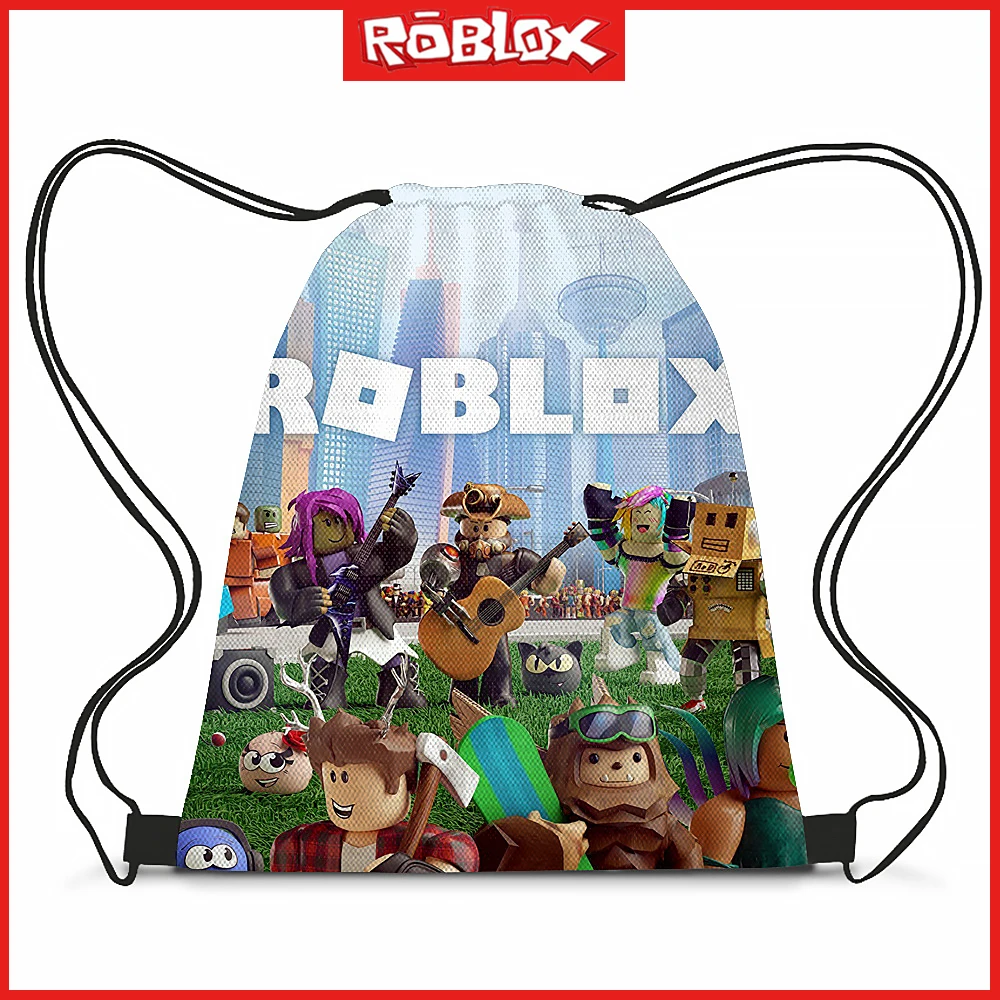 

2023 New Roblox Printed Bundle Pocket Polyester Backpack Student Study Bag Cartoon Anime Storage Bag Boys Girls Christmas Gift
