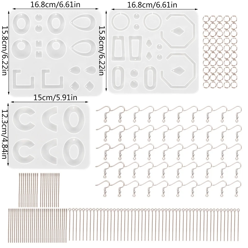 MXME 1 Set Crystal Epoxy Resin Mold Geometric Irregular Earrings Pendant Casting Mould Handmade DIY Crafts Jewelry Making Tools