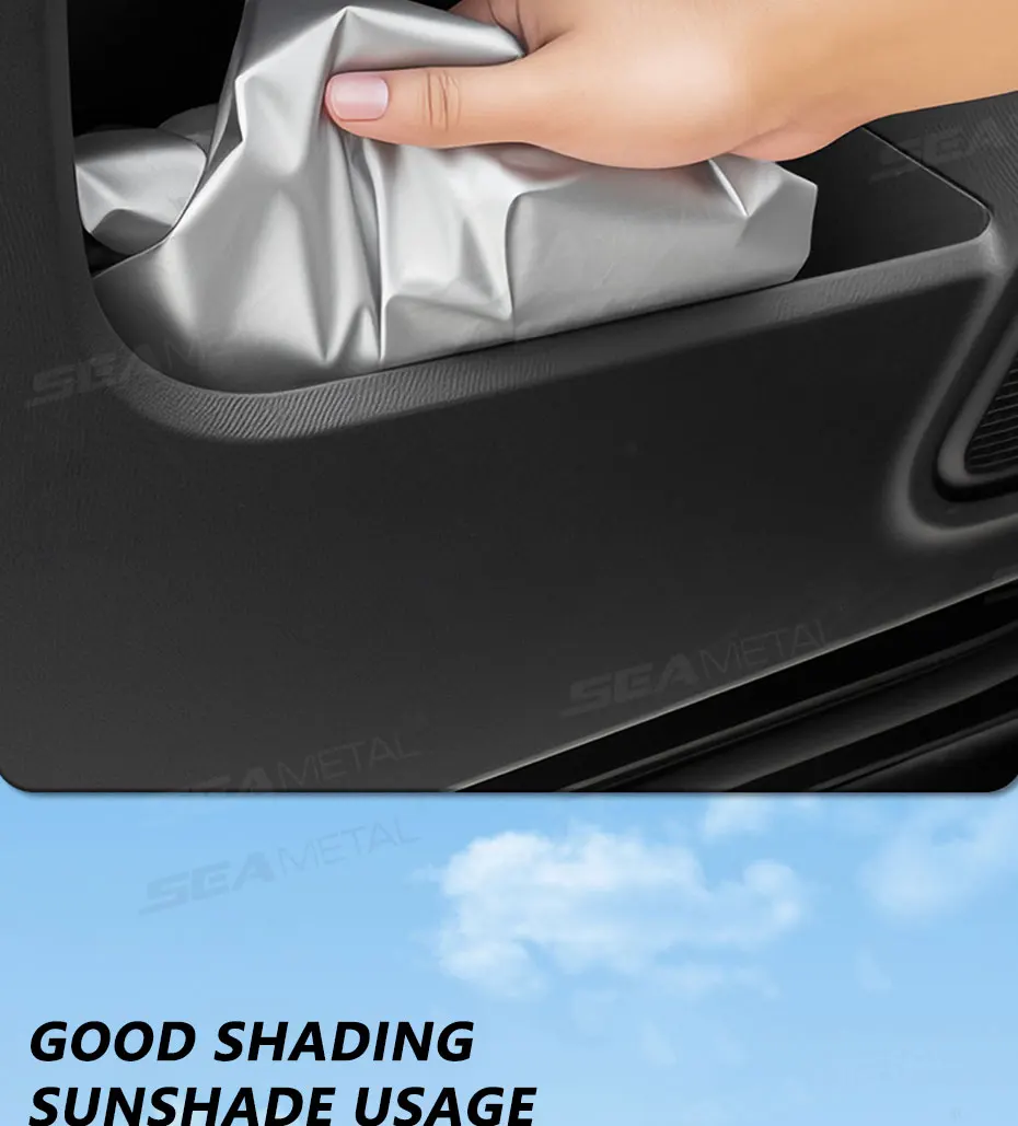 BLALION Universeller Auto-Lenkrad-Sonnenschutz Silberbeschichteter Stoff Sonnenschutz Hitzeschutz Auto-Innenausstattung Zubehör – Detail 7