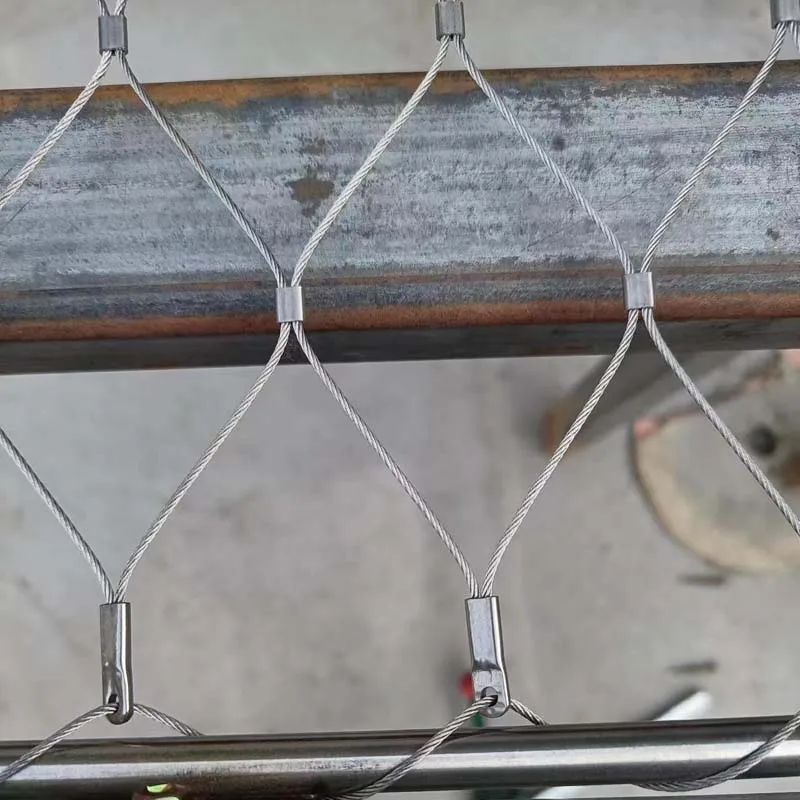 SS 304 Flexible Webnet with Stainless Steel Ferrules Wire Rope Mesh for Fence