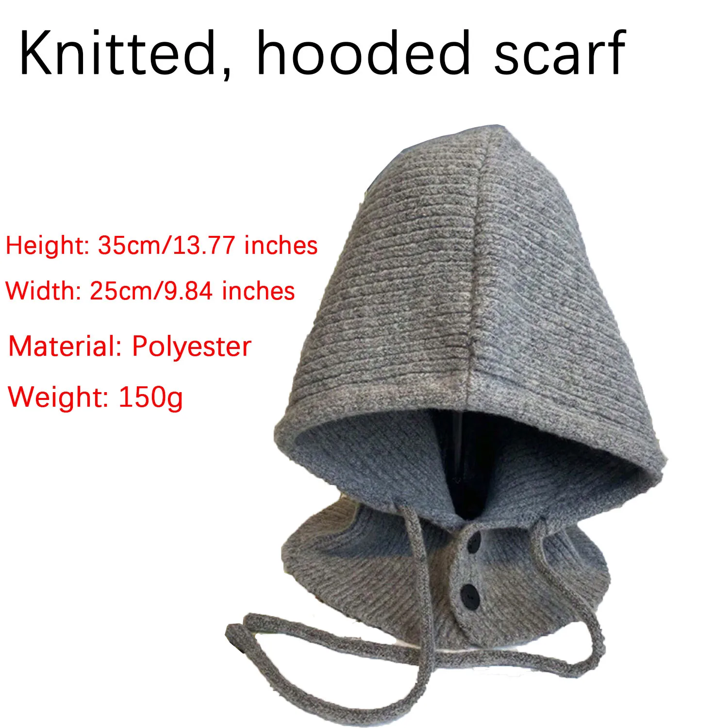 Winter Knitted Hooded Scarf Hat Women Warm Ear Protection Cap Outdoor Cycling Cold-Proof Integrated Neck Warmer Fashion Hat