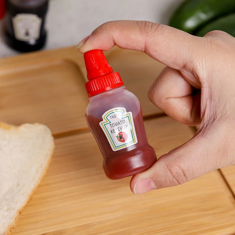 Zankie 2/4 Pcs Mini Ketchup Bottle- 25ML Squeezy Sauce Bottles|Honey/Soy  Sauce/Salad Dressing Bottle| Portable Children Picnic Lunch Box Dressing