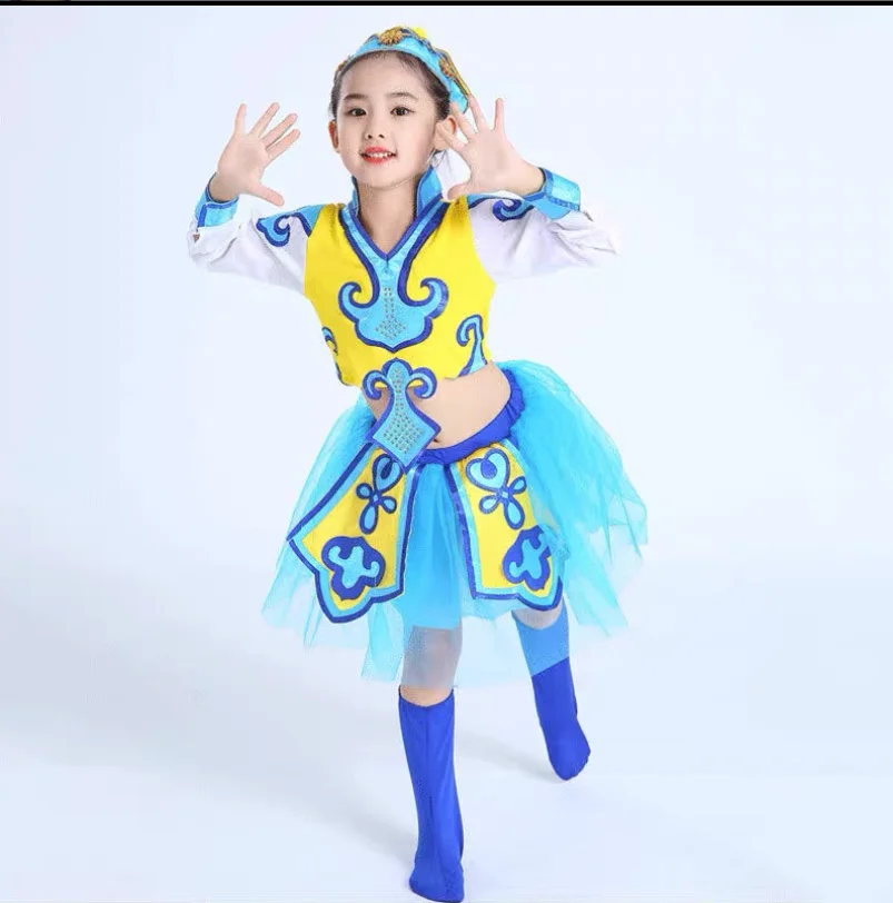 

Chinese Folk Mongolian Girl Minority Chopstick Dance Clothing