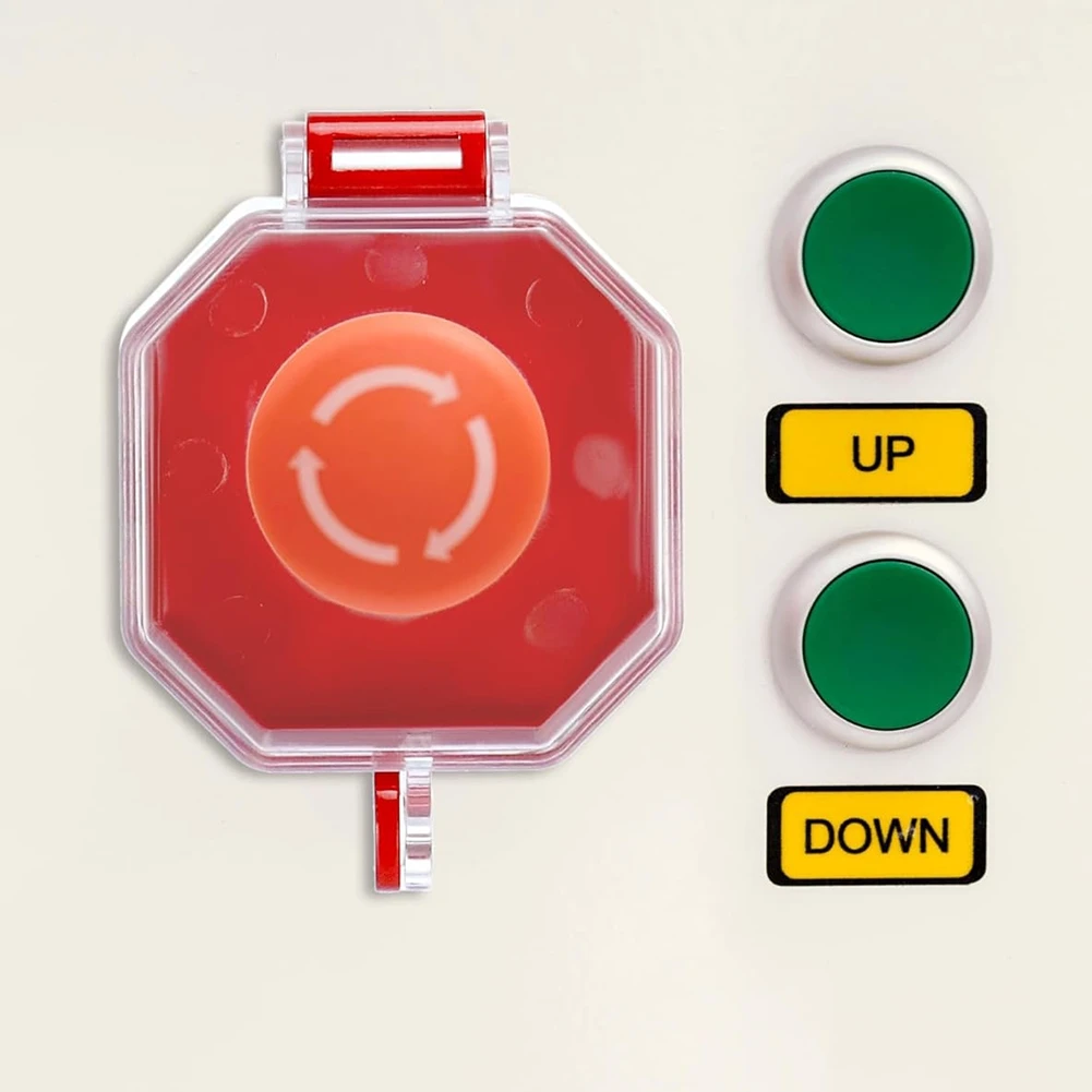 Emergency Stop Button Cover, 4 Pack Plastic Switch Cover Protector, Toggle Switch Push Button Lockout Cover