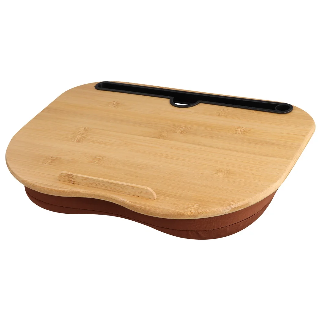 Lap Desk With Pillow Cushion Bamboo Laptop Stand For Tablet Phone Laptop Desk Tray Computer Bed Table Support up to 14" Laptops