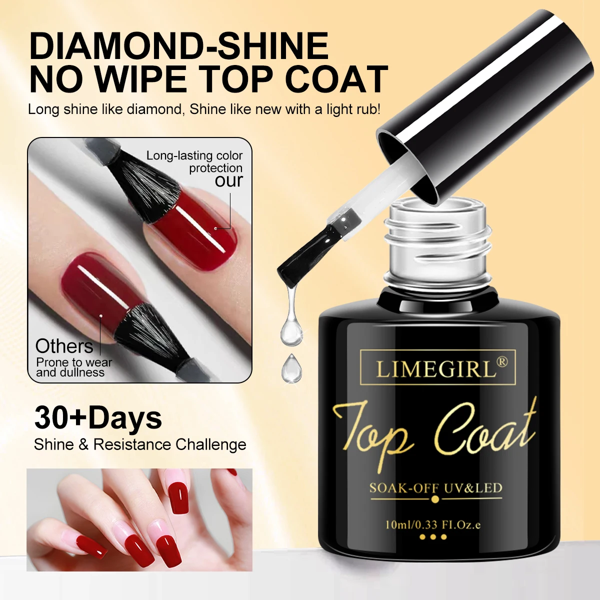 LIMEGIRL 3pcs/Kit Nail Art Soaking Base Coat Clear Coat Nail Polish with Cuticle Nail Care Softener UV Gel Multipurpose Nail Kit 5