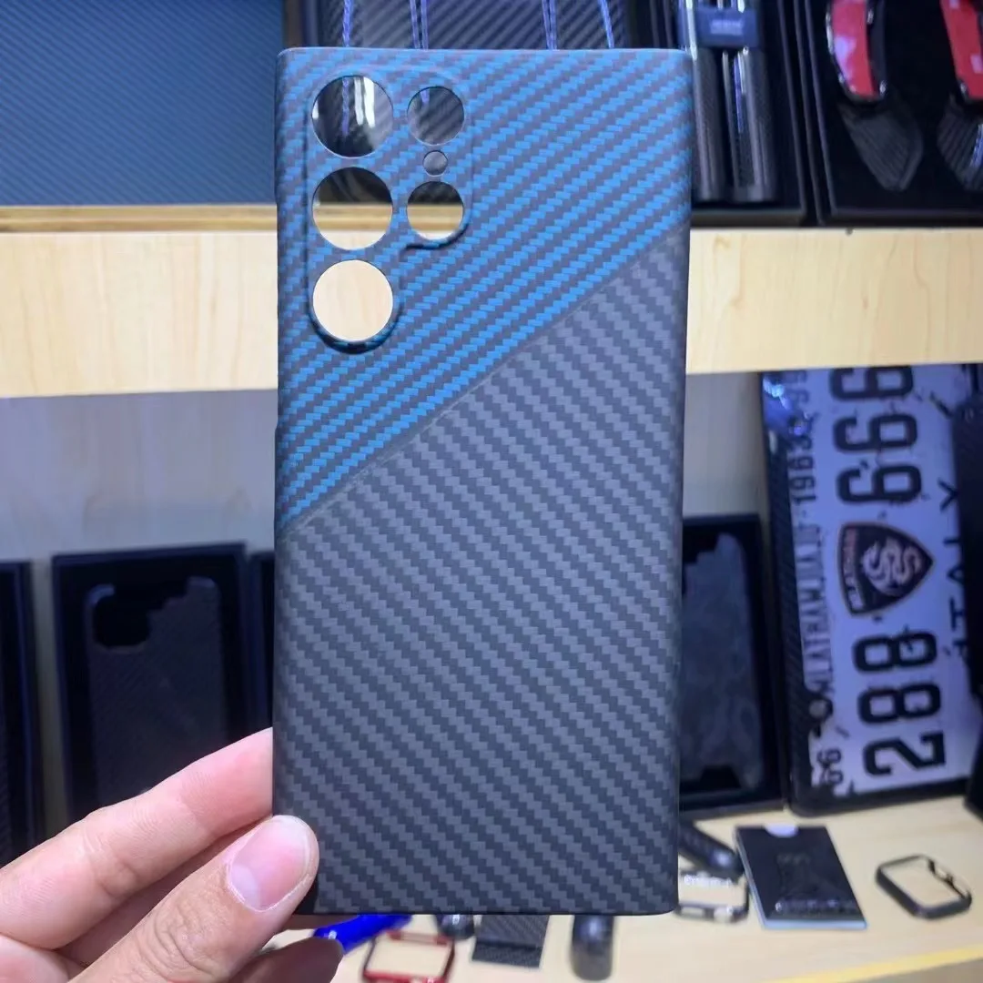

Real Carbon Fiber Phone Case For Samsung S22 Ultra Aramid fiber Cases For Galaxy S22 Plus s22 Shockproof Camera Protection Cover