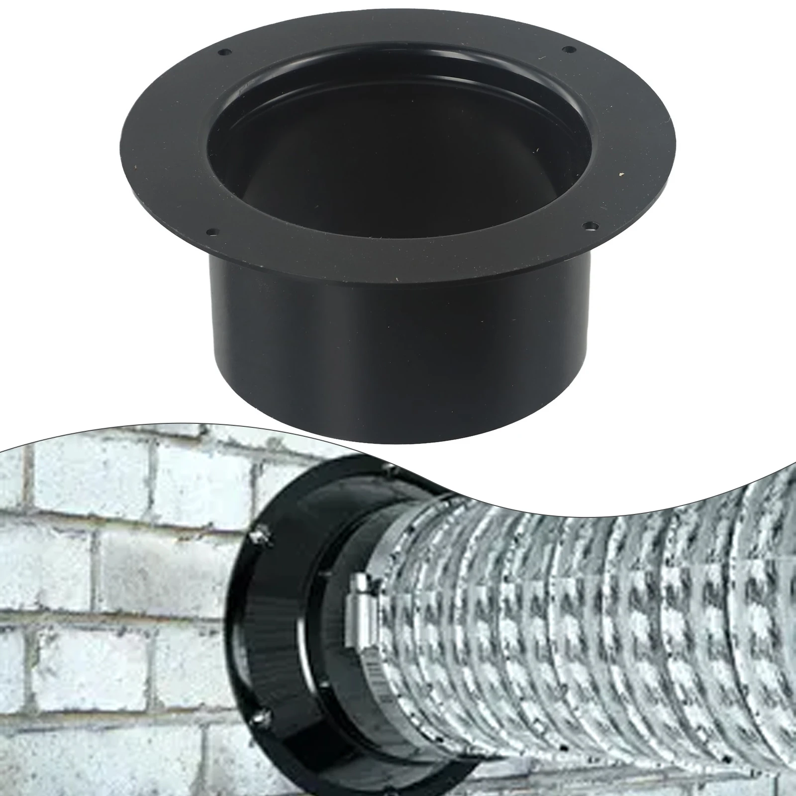 Duct pipe connector Vent pipe adapter ABS wall flange connector for ventilation pipe air ducting connection round 100mm/125mm exhaust joint