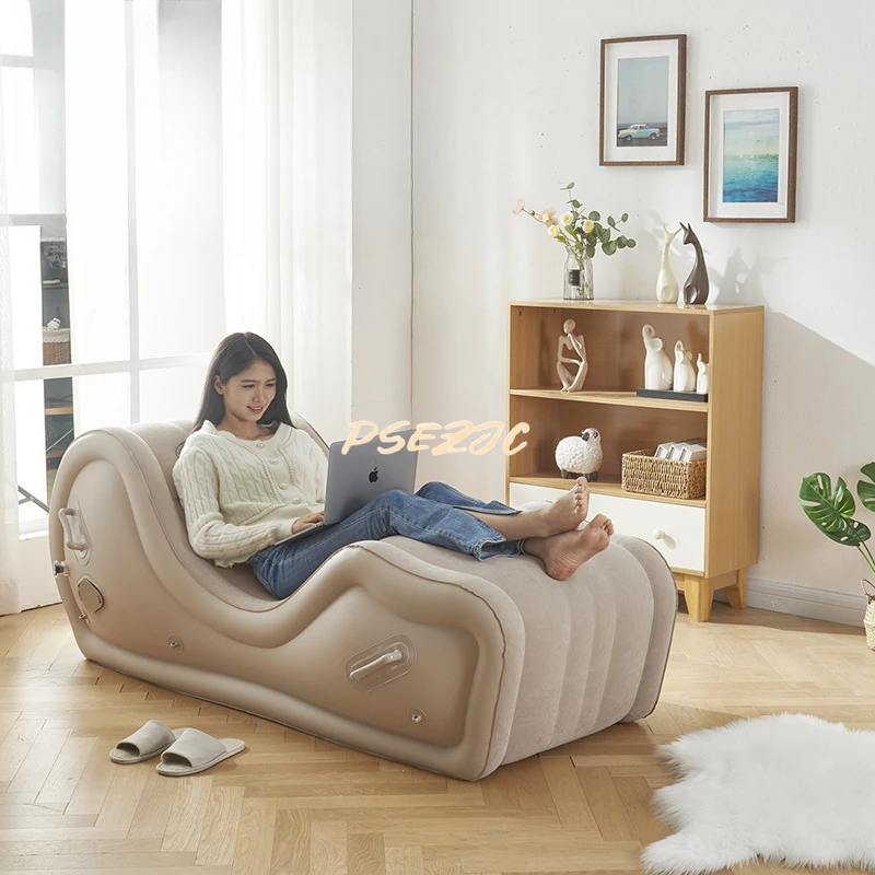 Home Modern Minimalist Lazy Sofa Recliner Fully Automatic Outdoor Portable Air Cushion PVC Inflatable Sofa Chair