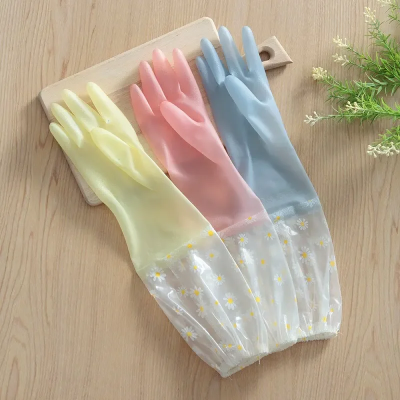 Waterproof Housework Cleaning Gloves Kitchen Cleaning Latex Household Dishwashing Laundry Gloves Wear Resistant Rubber