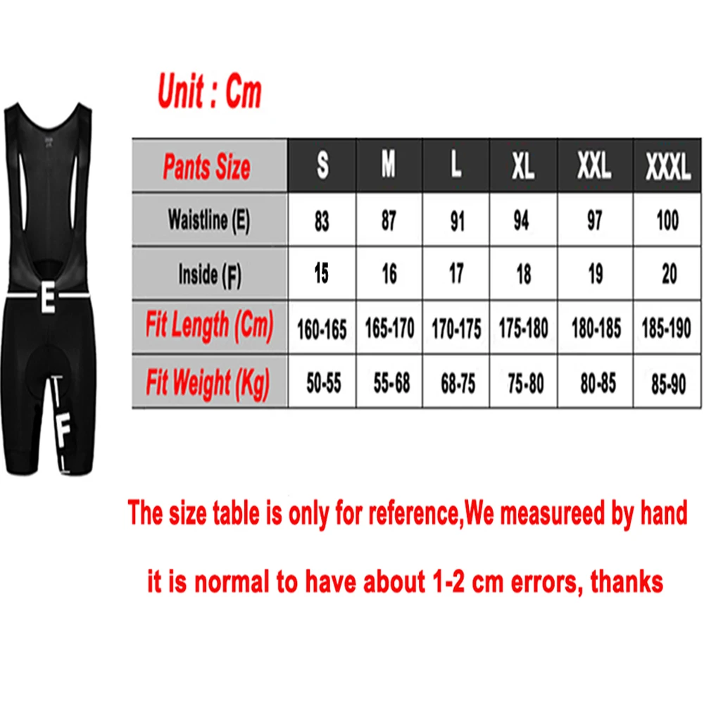 Cycling Bib Shorts Men Women MTB Team Bike 20D Gel Pad Quick Dry