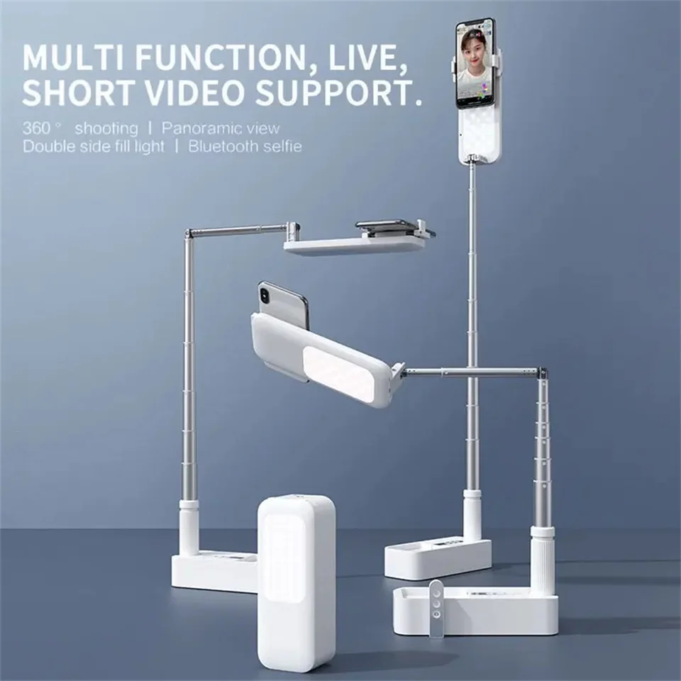 Description Picture 5 of itemCOOL DIER 2025 New Live Selfie stick Phone stand, Foldable multi angle adjustable desktop stand With LED Light Bluetooth shutter