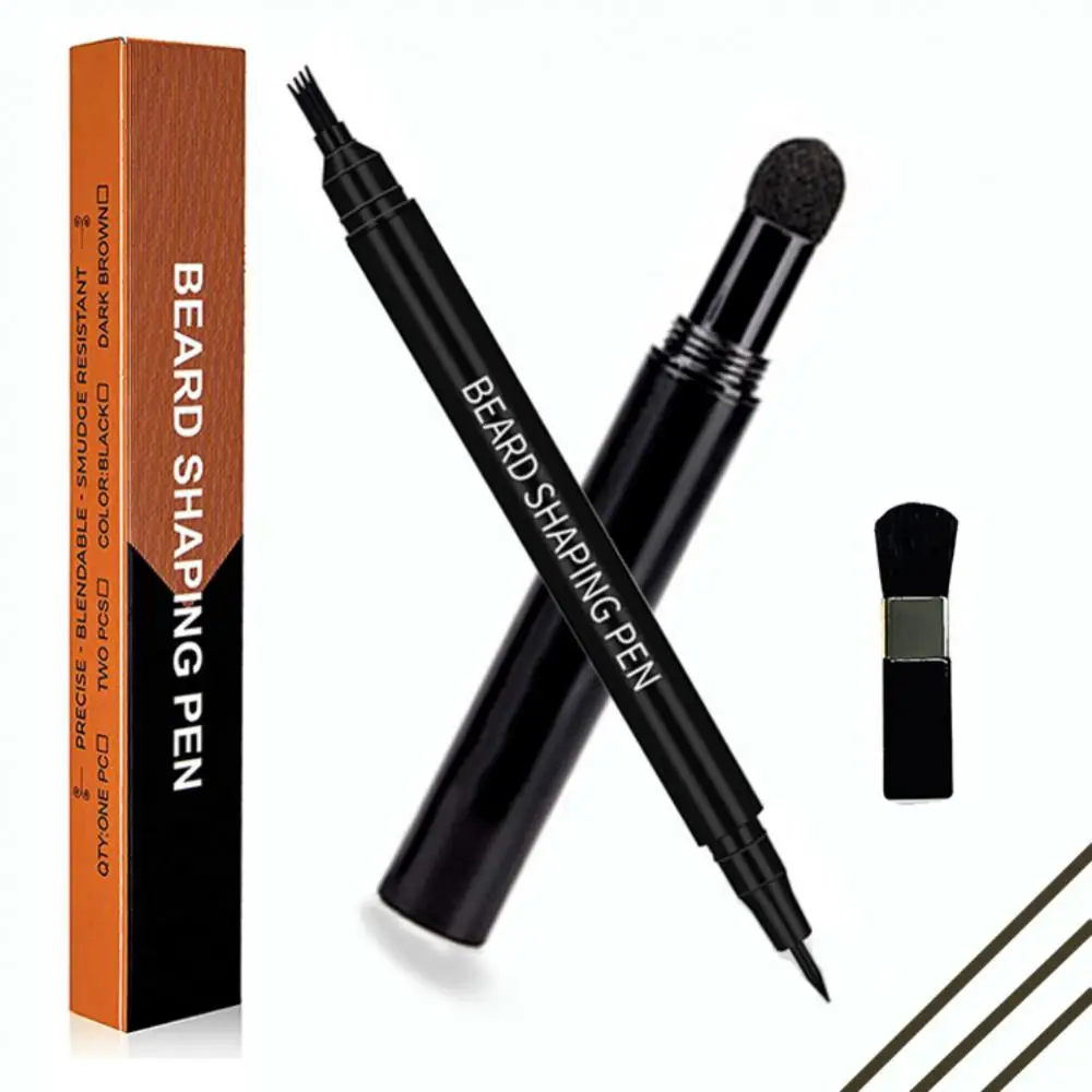 Beard Pen For Men Beard Filling Pen Kit Barber Pencil Enhancer Brush Waterproof Coloring Tools Black Brown Gifts For Men