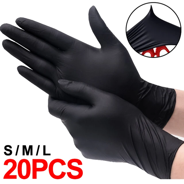20/4 db Eldobható Nitril Kesztyű Élelmiszer -Minőségű Konyhai Vízálló Latex Ingyenes Otthoni Tisztító Autó Javító Tetoválás Munkakesztyű