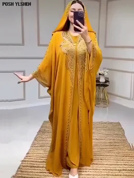 Traditional Hooded Abaya African Dresses for Women 2023 Luxury Boubou Dress Africa Clothing Plus Size Dashiki Ankara Outfit Robe 1