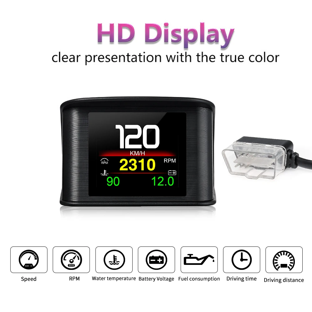 P10 PRO OBD HUD Car OBD2 Head Up Display Digital Speedometer On Board Computer Overspeed Alarm Engine Electronic Accessories