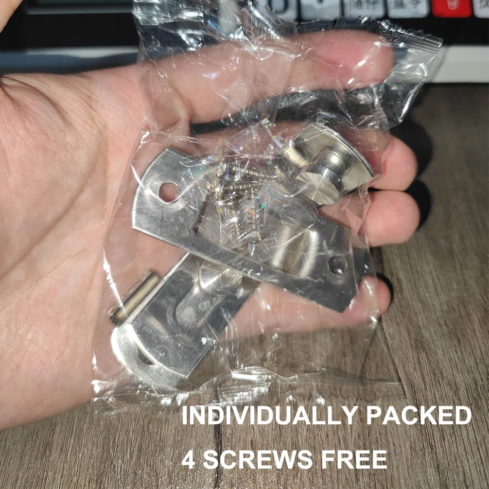 Stainless Steel Right Angle Locking Latch Sliding Barn Door Lock Doors Windows Safety Security Home Anti-Theft Guard