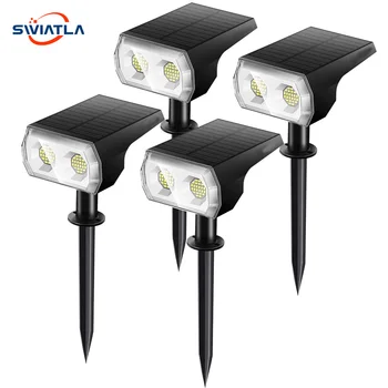 LED 48 개 태양광 조명 야외 조경 스포트라이트, 2 인 1 무선 방수 야외 태양광 스포트라이트, 마당 정원 파티오용