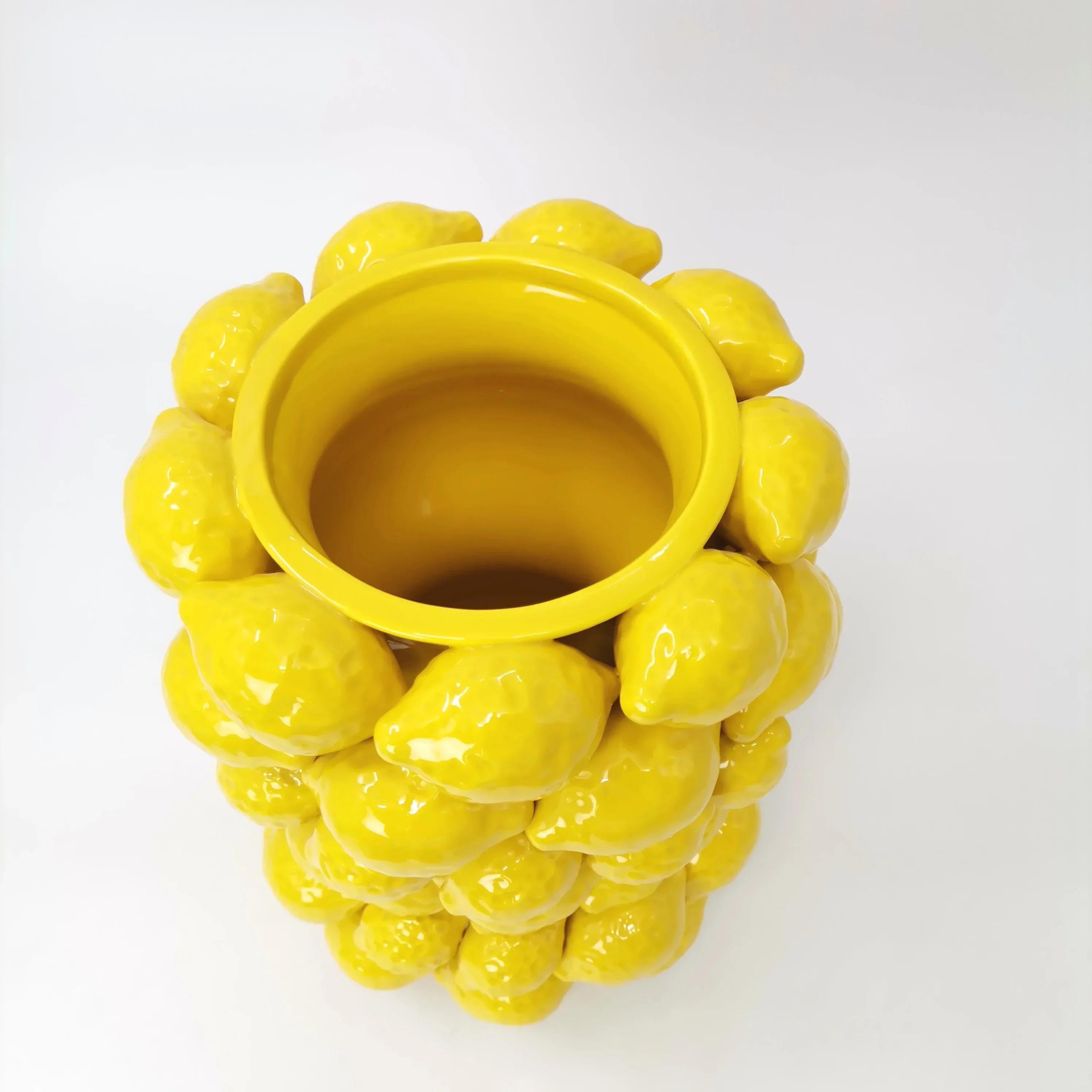 Ceramic 3D big and small lemon group ikebana vase with lemons china porcelain vases 3