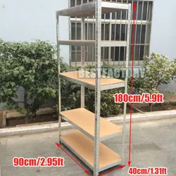 Heavy-Duty 5-Tier Metal Storage Shelving (180cm Galvanized)