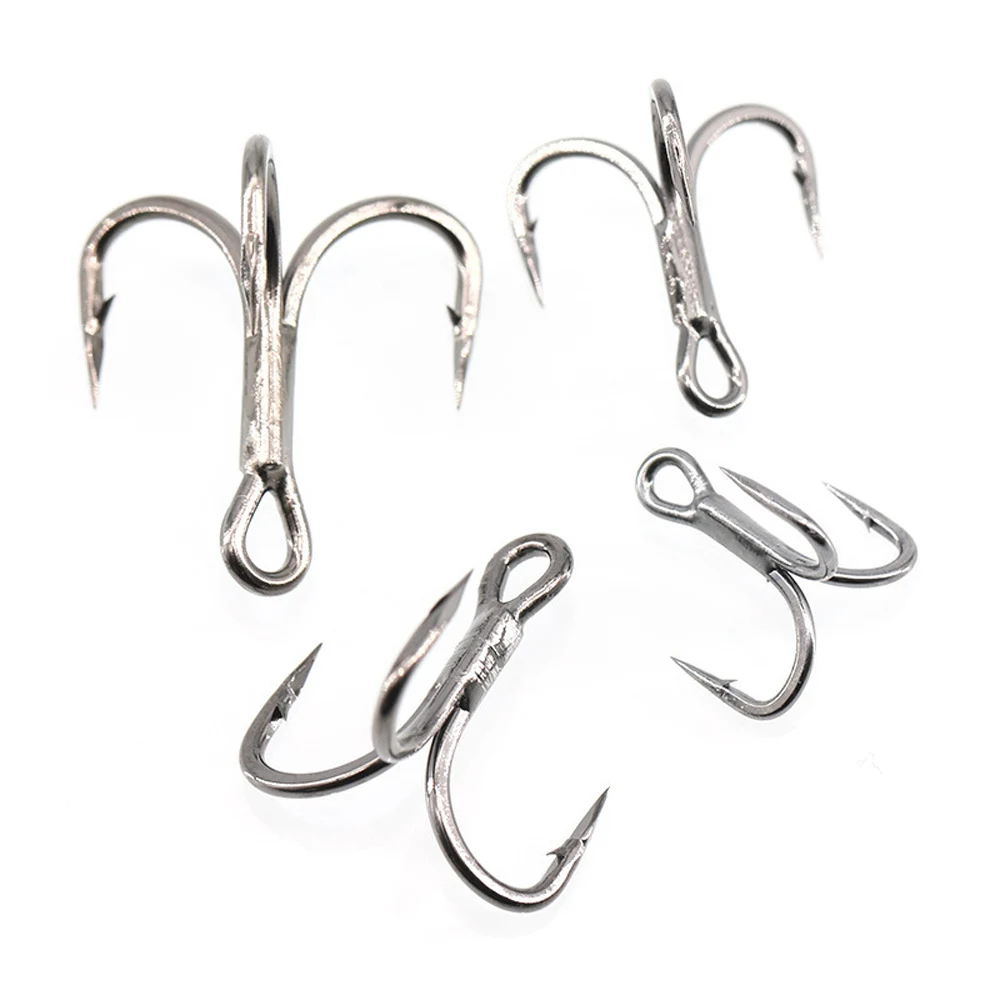 Fishing Treble Hooks Classic Fishhooks- High Carbon Steel Triple Hooks 3551  20PCS #4/0 Silver Extra Strong Sharp Classic Big Size Treble Hook for