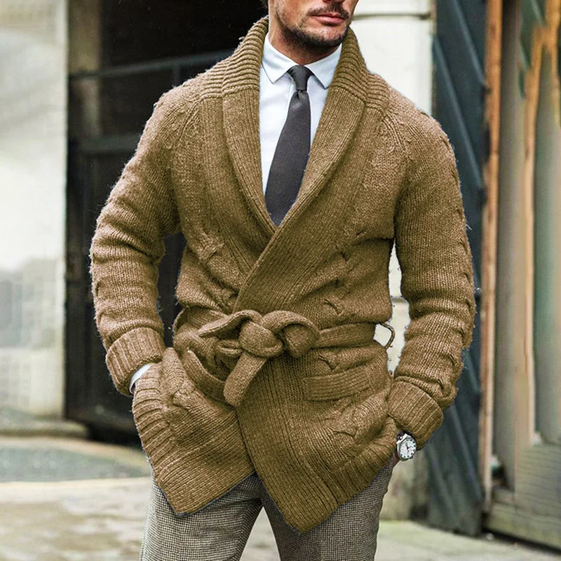 Men's Winter Long Cardigan Sweater Belt Jacket Loose Plus Size Casual  Sweaters Oversize Warm Men Knitted Sweater Coat For Male - AliExpress