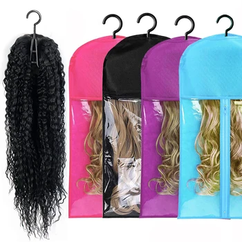 Wig Storage Bag Extra Long Hair Extension Storage Bag With Hanger For Wigs Hair Extensions Hairpiece Wig Bag With Wig Hanger 1