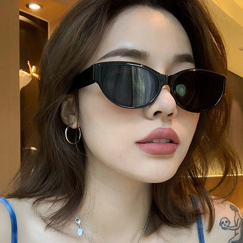 Personality Female Fashion Cat Eye Sunglasses Woman Vintage Black Gradient Sun Glasses 2