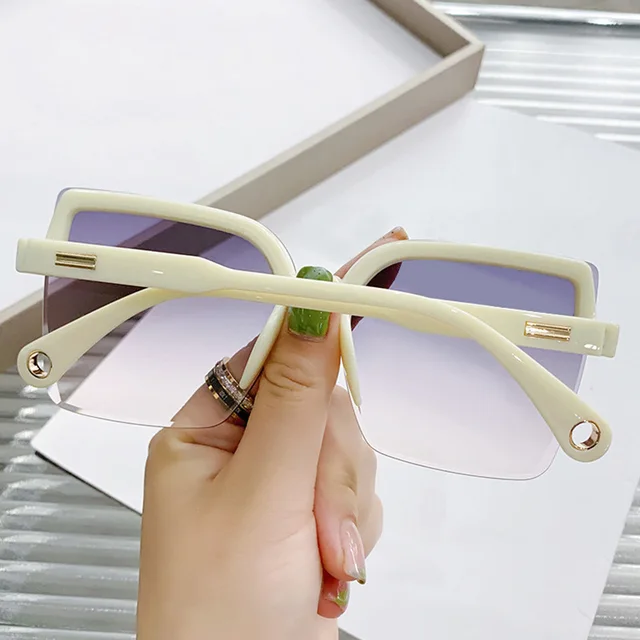 2023 Új Divat Túlméretezett Napszemüveg Férfiak És Nők Rimless Square Szemüvegek Luxusmárka Design Uv400 Női Árnyalatok - Image 2