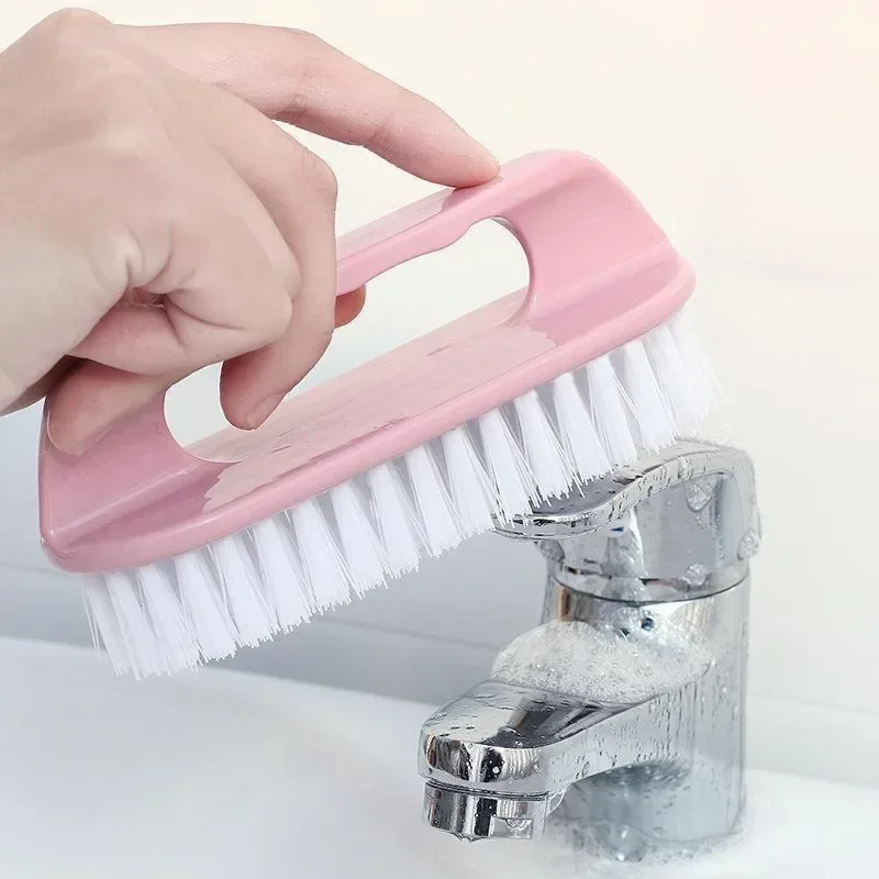Stiff Bristle Shoe Wash Plastic Brush Multi-functional Household Hand-held Cleaning Brush Laundry Bathroom 1PC