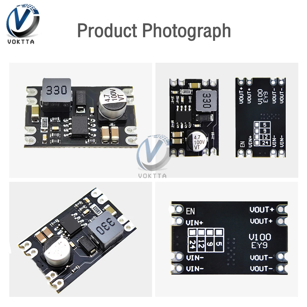 Universal DC-DC Step-Down Voltage Regulator Power Module - Adjustable 6V to 100V Input, 5V to 12V Output, 2A Capacity