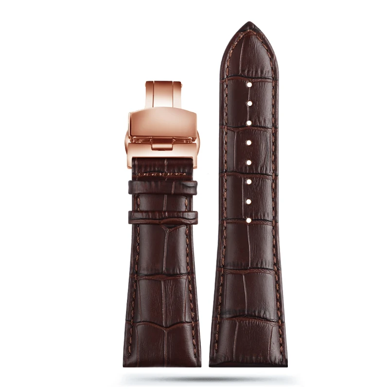 Large Width Genuine Leather Watch Strap