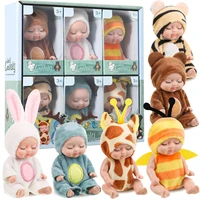 6Pcs Reborn Doll Kit Toy Simulation Princess Dolls Toy Mini Cute Sleeping Baby with Clothes Accessories Birthday Gift for Kids 1