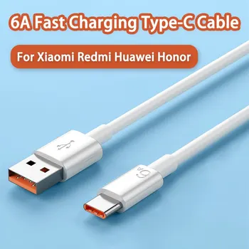 고속 충전 USB C타입 케이블, 샤오미 레드미, 포코, 화웨이 아너, OPPO, VIVO, 휴대폰 충전기, 66W, 6A