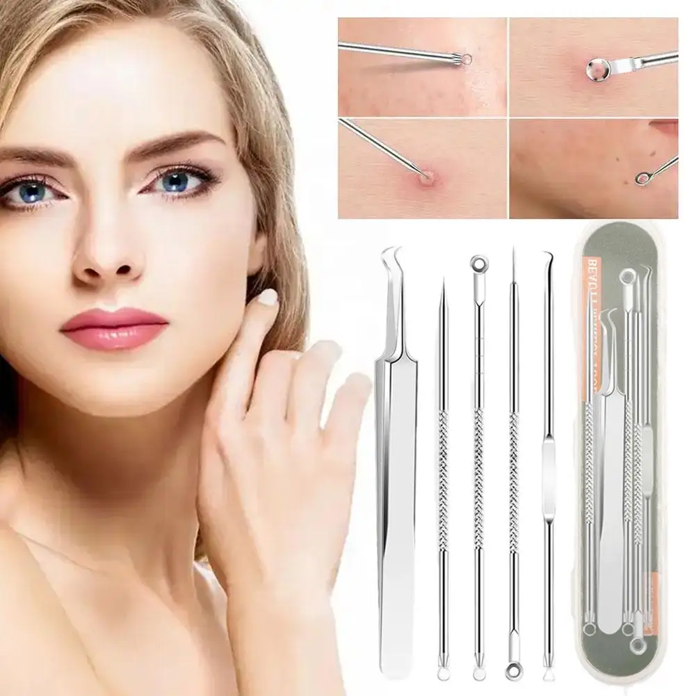 Blackhead Acne Needle Cell Pimples Blackhead Clip Tweezers Beauty Skin Blemish Black Extractor Tool Comedone Head Acne Face E1N1 10pcs carbon filter sponge for 493 soldering smoke absorber esd fume extractor solder iron black foam sponge air filter sponge