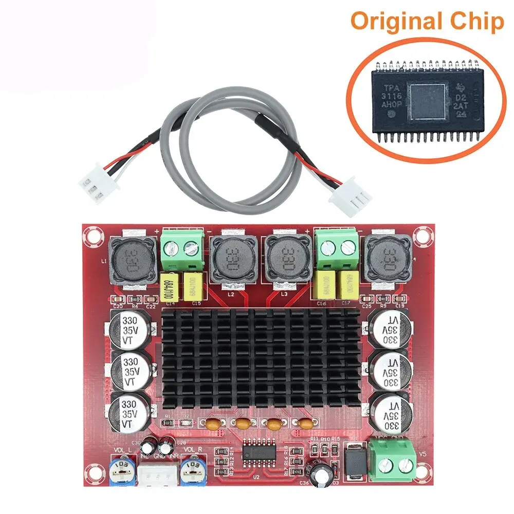 TENSTAR Digital Power Audio Amplifier Board Original Chip TPA3116D2 XH M543, 12V 24V 120W 2 dual channel 120W X2