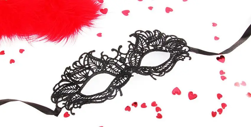 Black openwork fabric mask Andrea sex products accessories for |