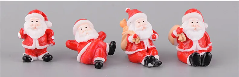 New Christmas Gift Figurines Miniature Santa Claus Snowman Micro Landscape Ornaments For Home Decorations Kawaii Desk Decor Room